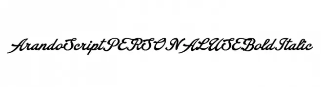 Arando Script PERSONAL USE Bold Italic  les polices de caractères gratuit tlcharger