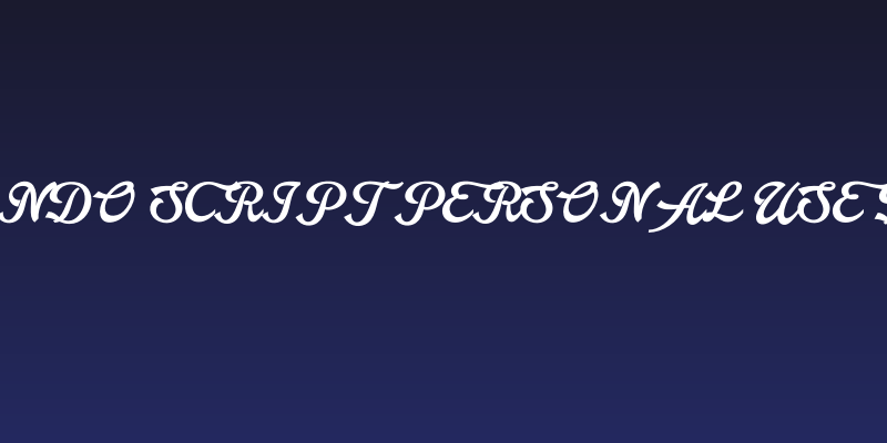 Arando Script PERSONAL USE Bold Social Header
