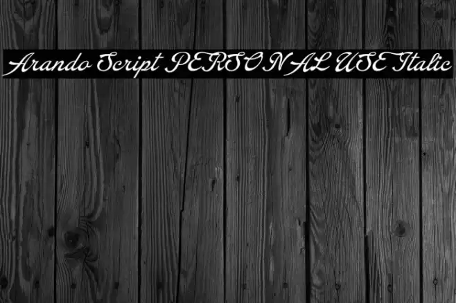 Arando Script PERSONAL USE Italic Font examples