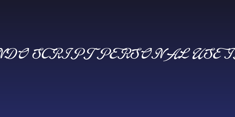 Arando Script PERSONAL USE Italic Social Header