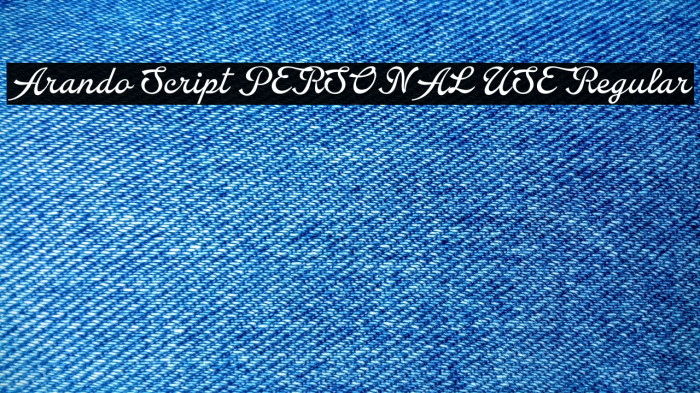 Arando Script PERSONAL USE Regular Example 1