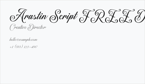 Arastin Script FREE DEMO Regular Business Card