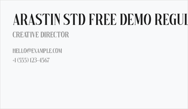 Arastin Std FREE DEMO Regular Business Card