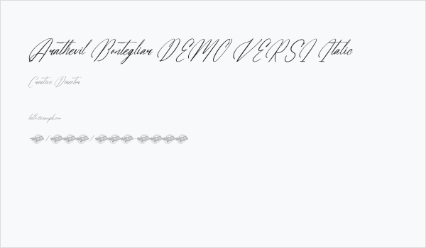 Arathevil Bontegliar DEMO VERSI Italic Business Card