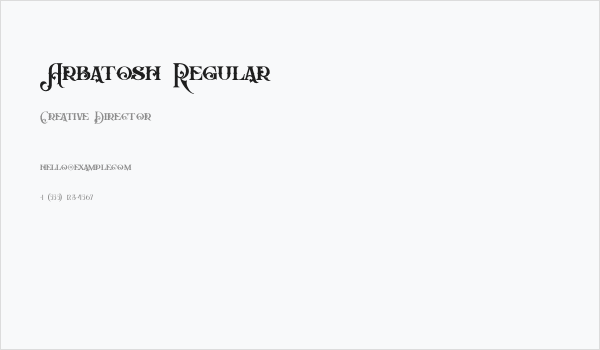 Arbatosh Regular Business Card