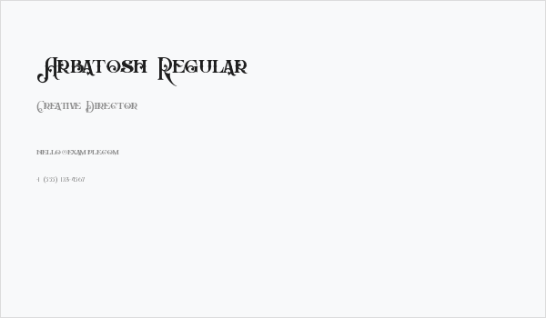 Arbatosh Regular Business Card