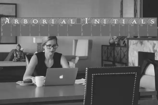 Arborial_Initials Font examples
