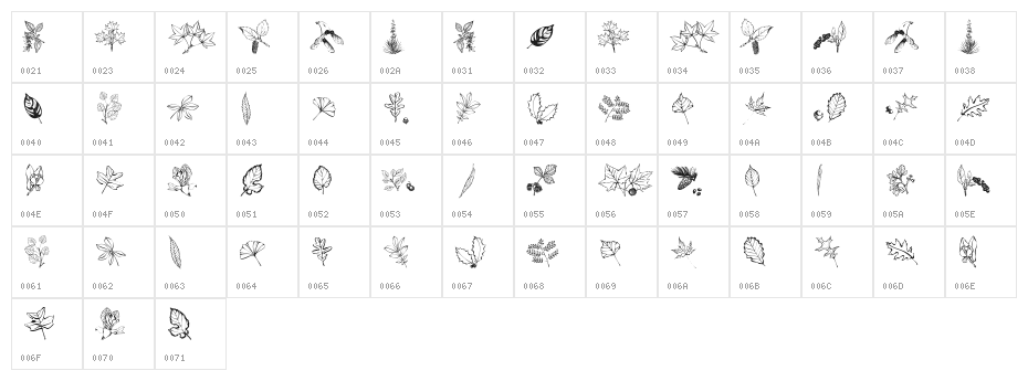 ArborisFolium Character Map