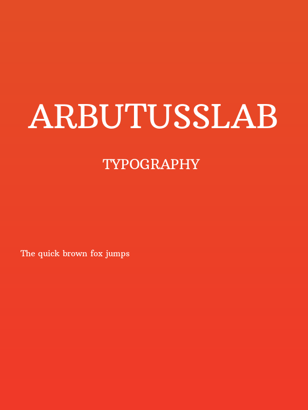 ArbutusSlab Poster