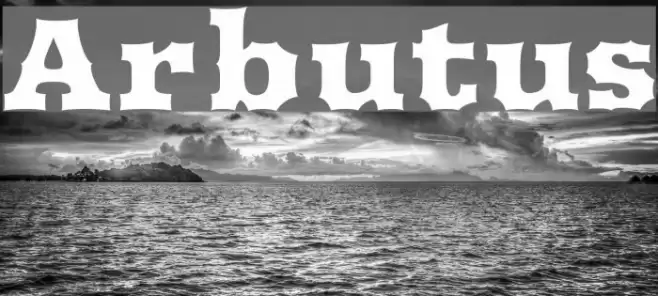 Arbutus Font examples