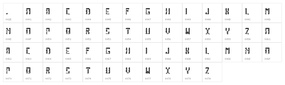 Arcade Boxes Regular Character Map