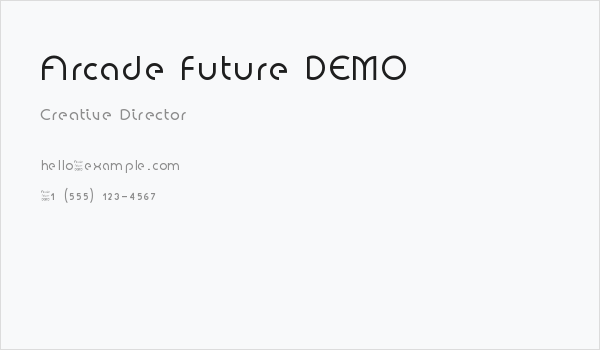 Arcade Future DEMO Business Card