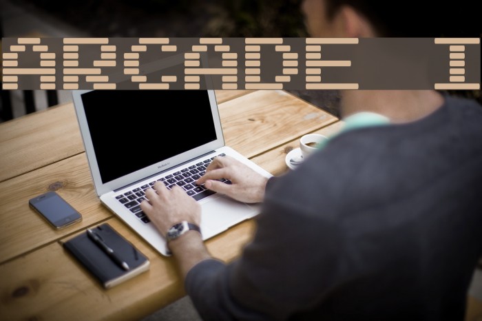 Arcade I Font examples
