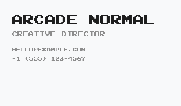 Arcade Normal Business Card
