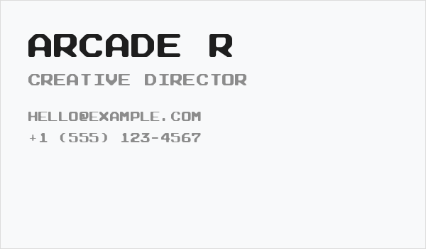 Arcade R Business Card