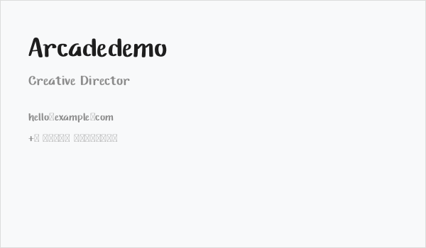 Arcadedemo Business Card