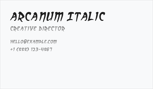 Arcanum Italic Business Card