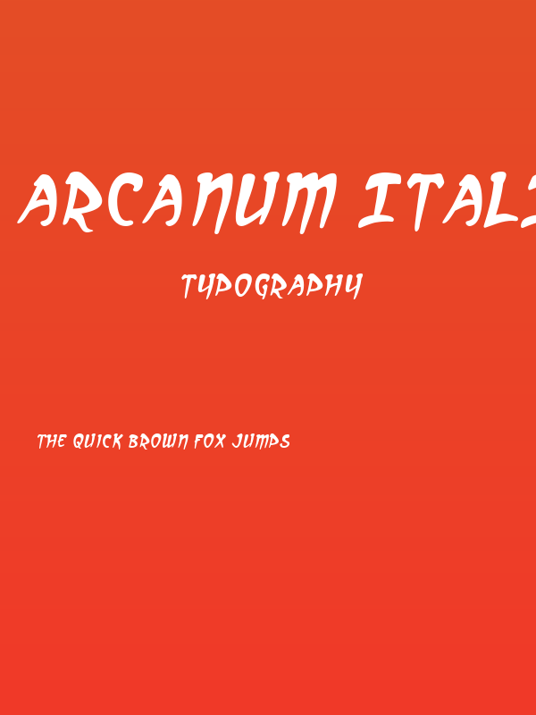 Arcanum Italic Poster