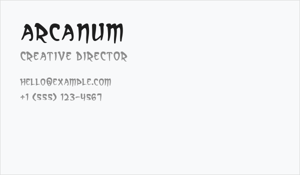 Arcanum Business Card