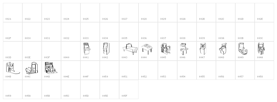 Arcarde Video Games Character Map