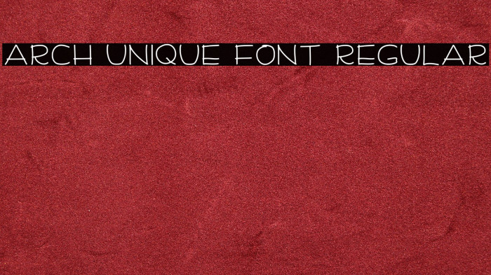 Arch Unique Font Regular Example 3