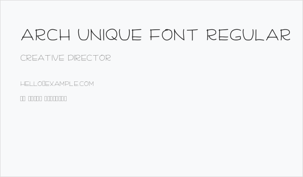 Arch Unique Font Regular Business Card