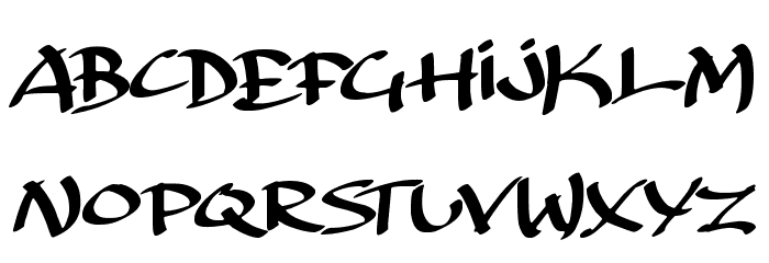 Archaic Asian Inks Caratteri MAIUSCOLE