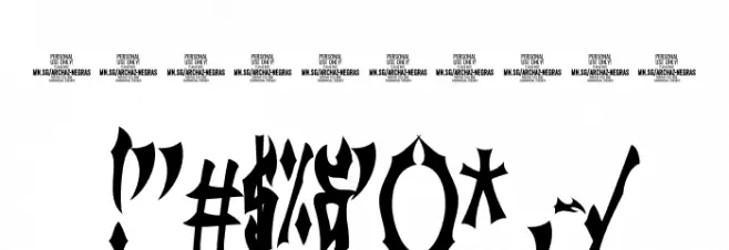 Archaz Negras PERSONAL USE Regular Font OTHER CHARS