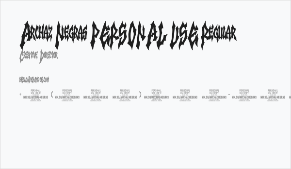 Archaz Negras PERSONAL USE Regular Business Card