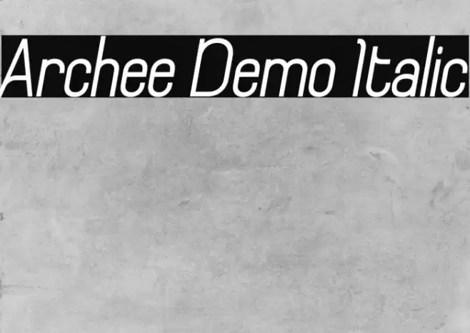 Archee Demo Italic Font examples