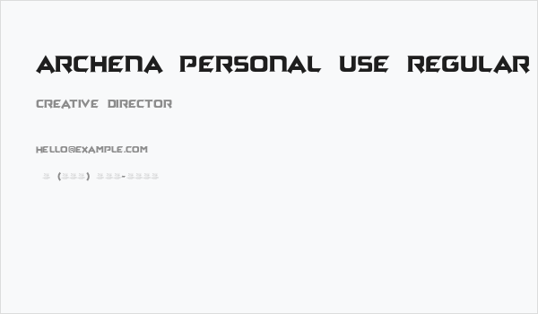 Archena Personal Use Regular Business Card