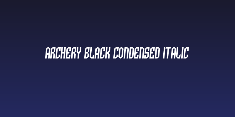 Archery Black Condensed Italic Social Header