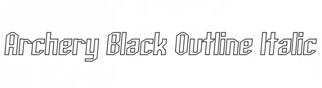 Archery Black Outline Italic  नि: शुल्क फ़ॉन्ट्स डाउनलोड