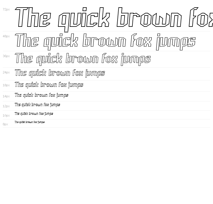 Archery Black Outline Italic Waterfall