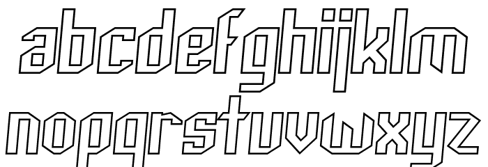 Archery Black Outline Italic Font LOWERCASE