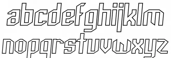 Archery Black Outline Italic Schriftart Kleinbuchstaben