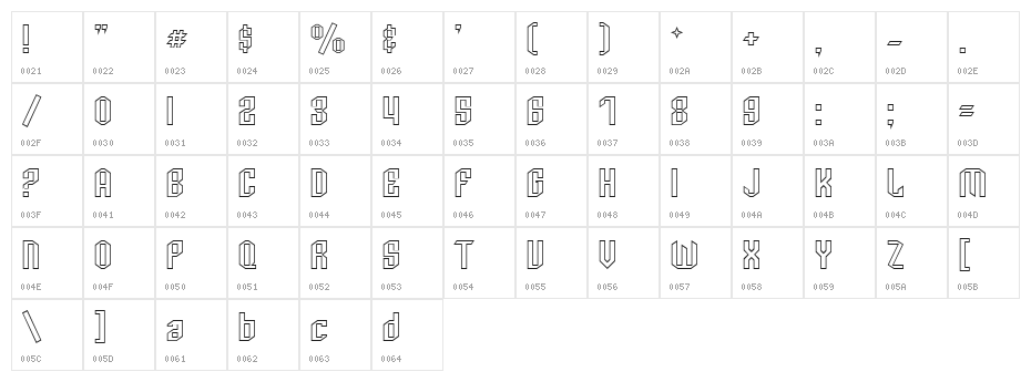 Archery Black Outline Character Map