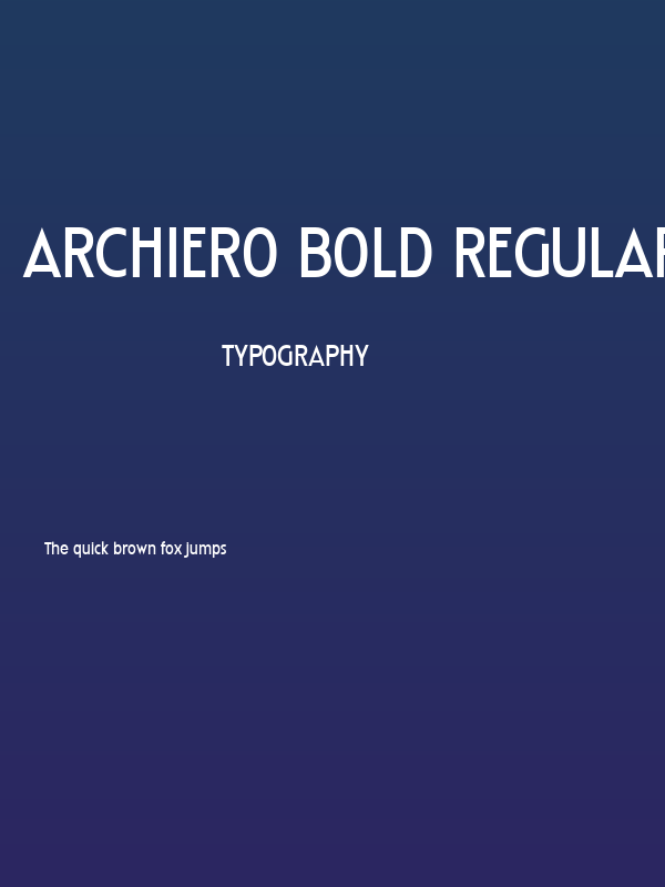 Archiero Bold Regular Poster