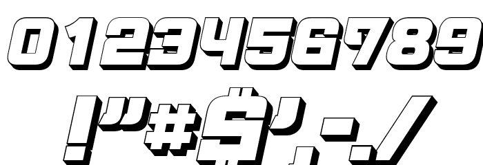 Archigadget 3D Italic Font OTHER CHARS