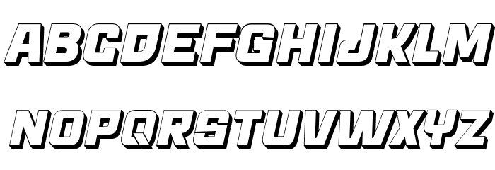 Archigadget 3D Italic Font LOWERCASE