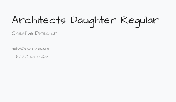 Architects Daughter Regular Business Card