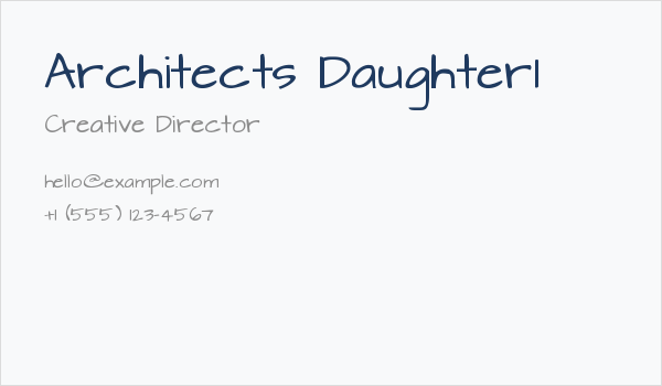 Architects Daughter1 Business Card