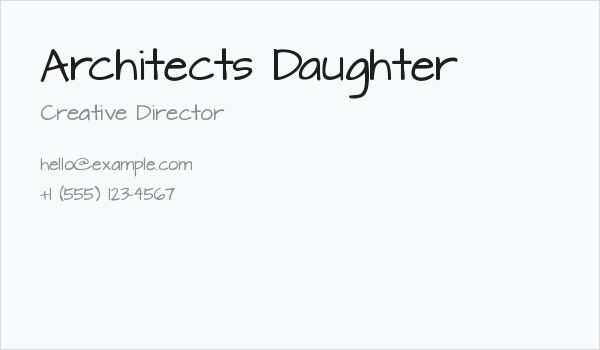 Architects Daughter Business Card