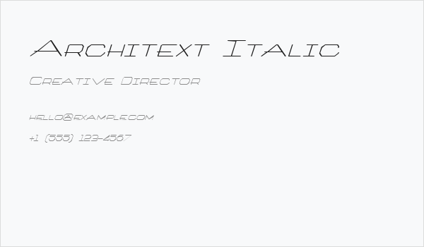 Architext Italic Business Card