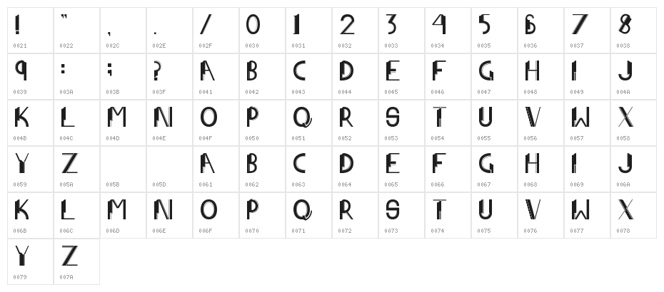 ArchitypeRegular Character Map