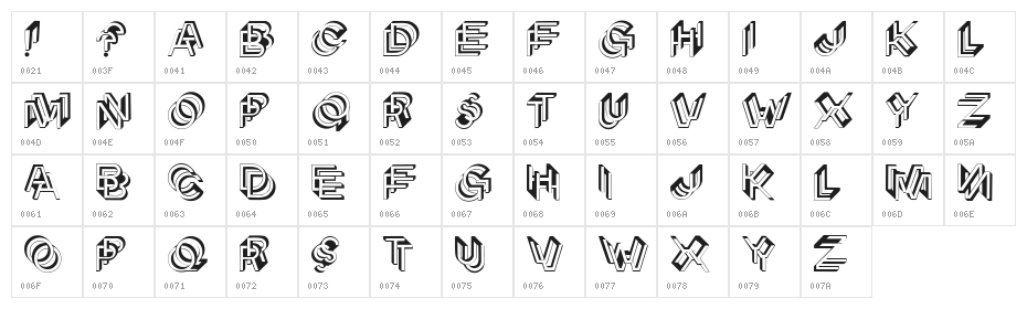 Architypogra Character Map