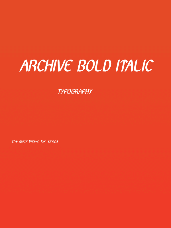 Archive Bold Italic Poster