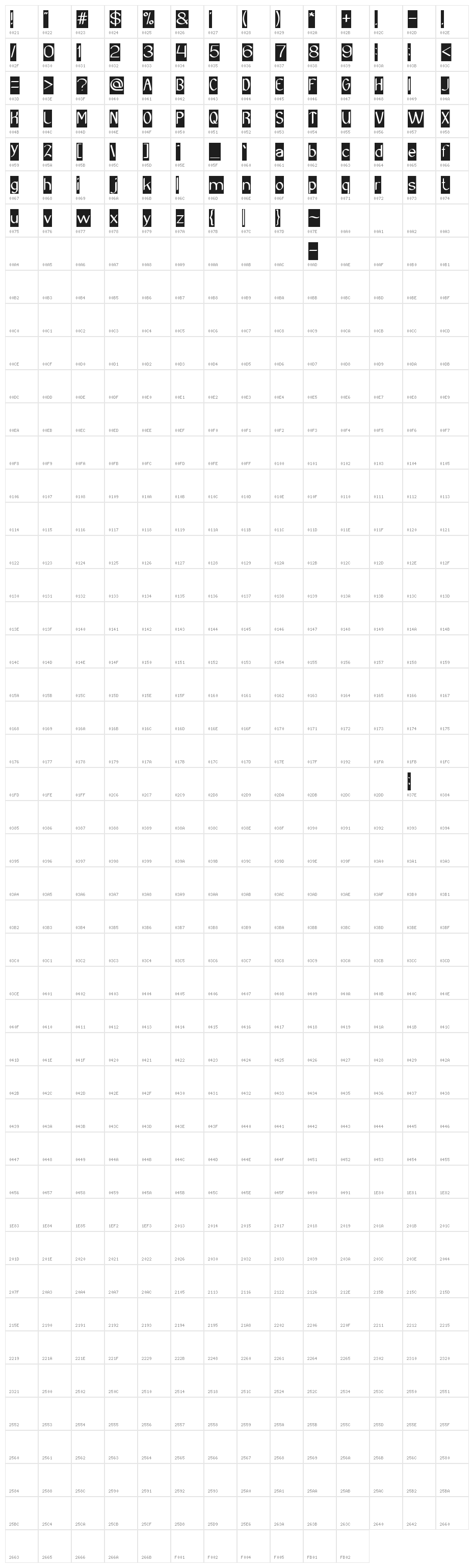 Archive-Inverse Character Map