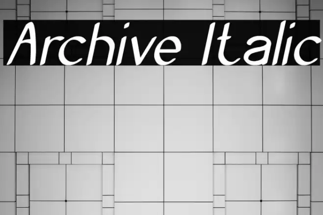 Archive Italic Font examples