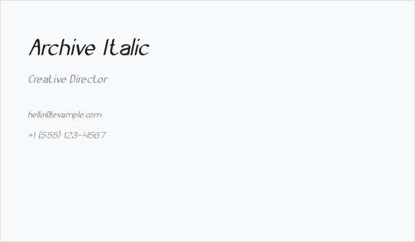 Archive Italic Business Card